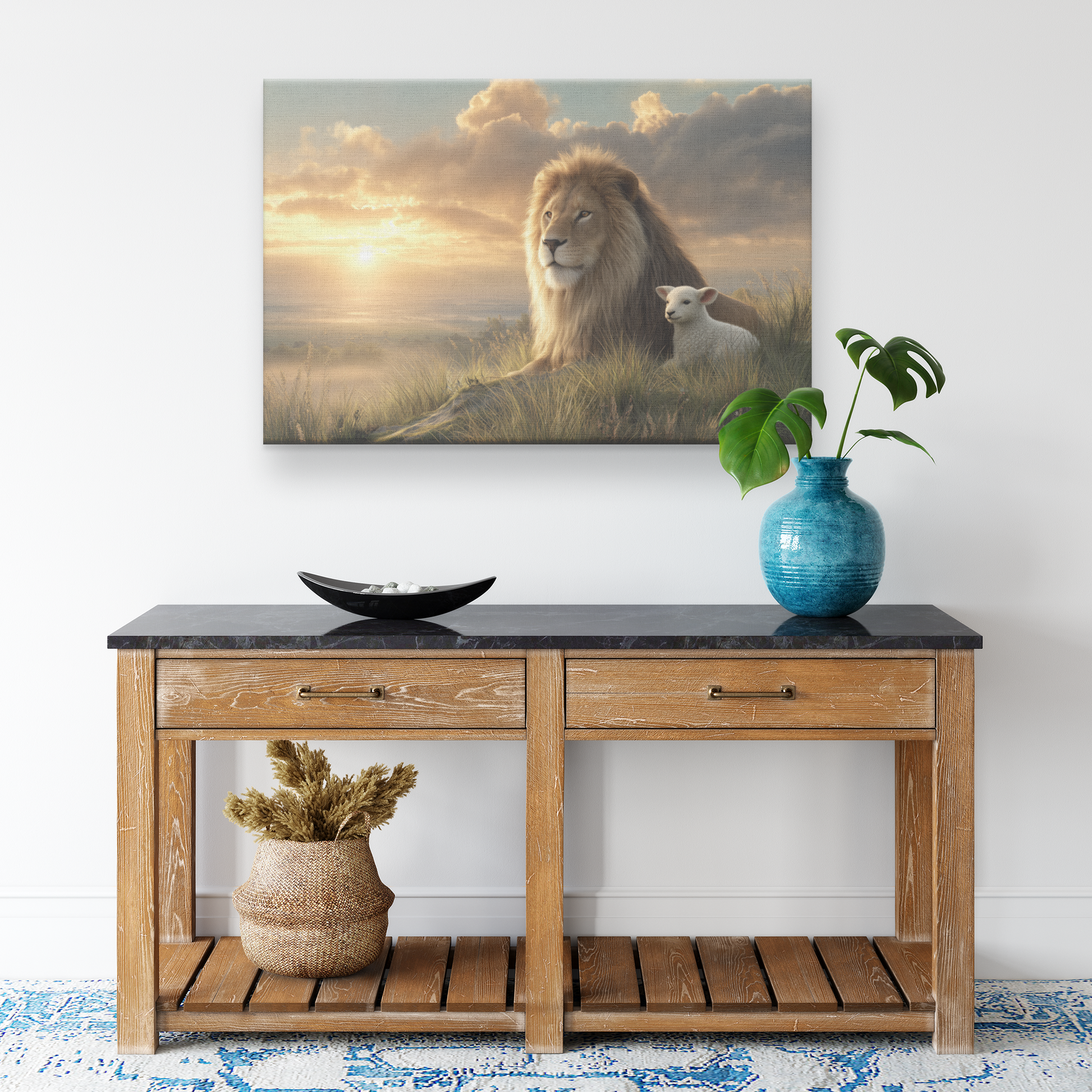 Lion_with_Lamb_Resting_in_Mane_Under_War_H_Rectangle_Smaller_Lifestyle_Mockup.png_15486490