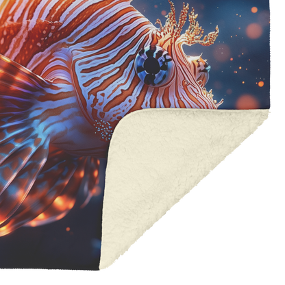 Lionfish_Swimming_Near_Glowing_Jellyfish_H_Blanket_Sherpa_Mockup.png