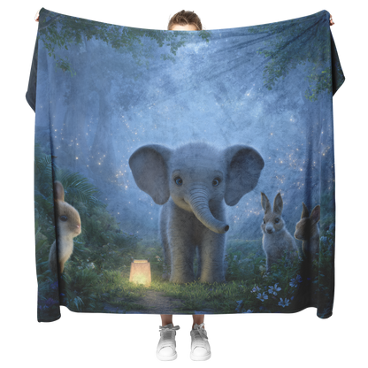Magical_Forest_With_Baby_Elephant_And_An_H_Blanket_Model_Mockup.png