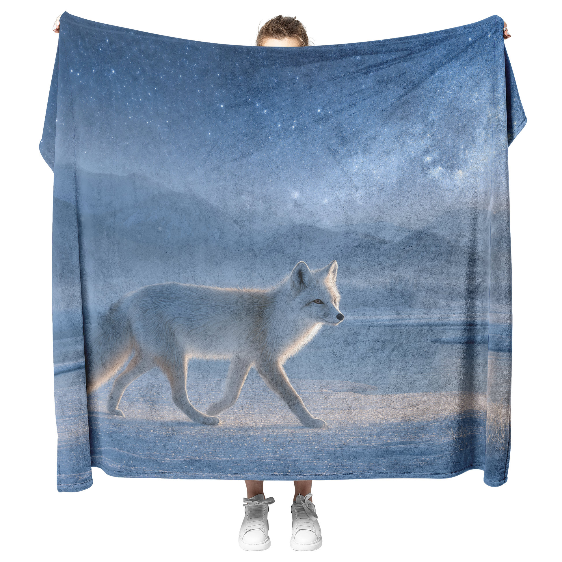 Magical_Winter_Fox_With_Silver_Fur_Walki_H_Blanket_Model_Mockup.png