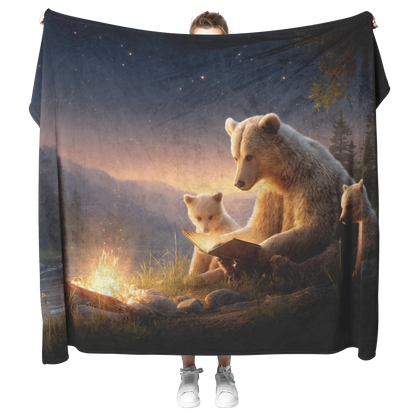 Mama_Bear_Reading_Glowing_Book_To_Cubs_B_H_Blanket_Model_Mockup.png