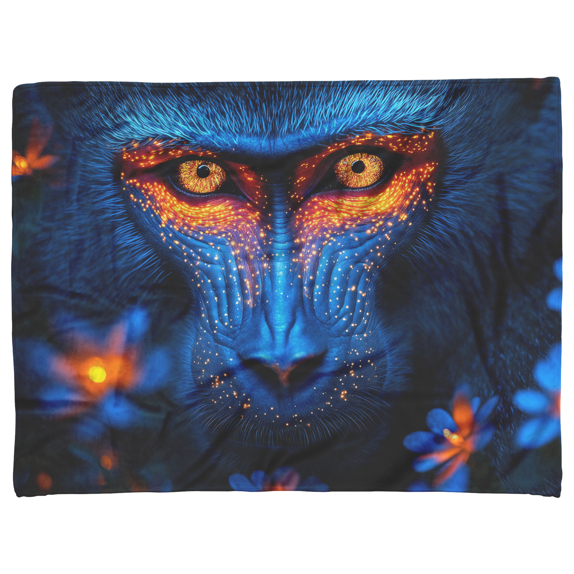 Mandrill_with_Colorful_Face_Illuminated__H_Blanket_AS_Flat_Mockup.png