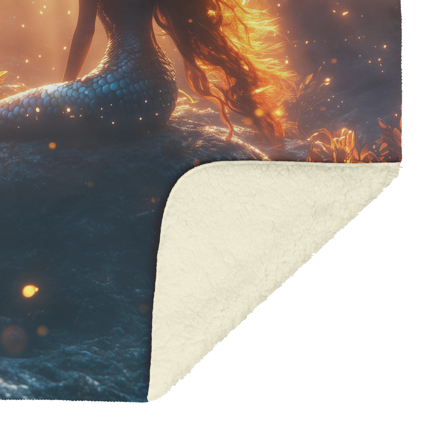 Mermaid_Resting_on_Glowing_Rock_with_Sun_H_Blanket_Sherpa_Mockup.png