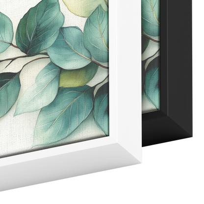 Minimalist Artwork Laurel Leaves Simple Detailing Muted Green Soft White Background Ultra High Definition Panoramic Framed Canvas Wall Art - Awakening Righteousness
