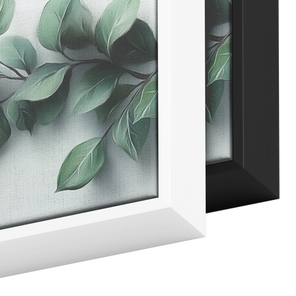 Minimalist Artwork Laurel Leaves Simple Detailing Muted Green Soft White Background Ultra High Definition Panoramic Framed Canvas Wall Art - Awakening Righteousness