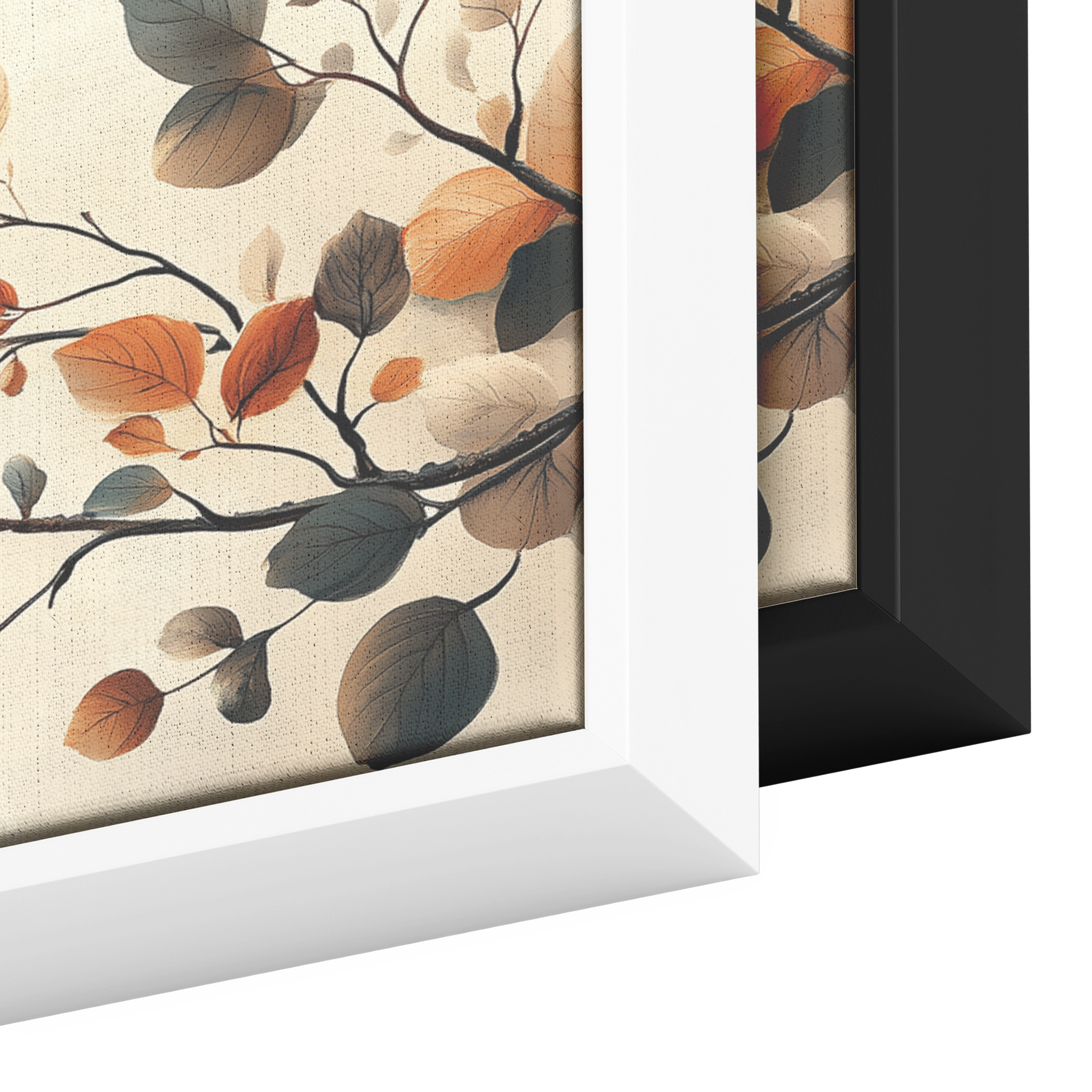 Minimalist Artwork Simple Leaves Vines Neutral Beige Tones White Background Elegant Line Art Ultra High Definition Modern Aesthetic Panoramic Framed Canvas Wall Art - Awakening Righteousness