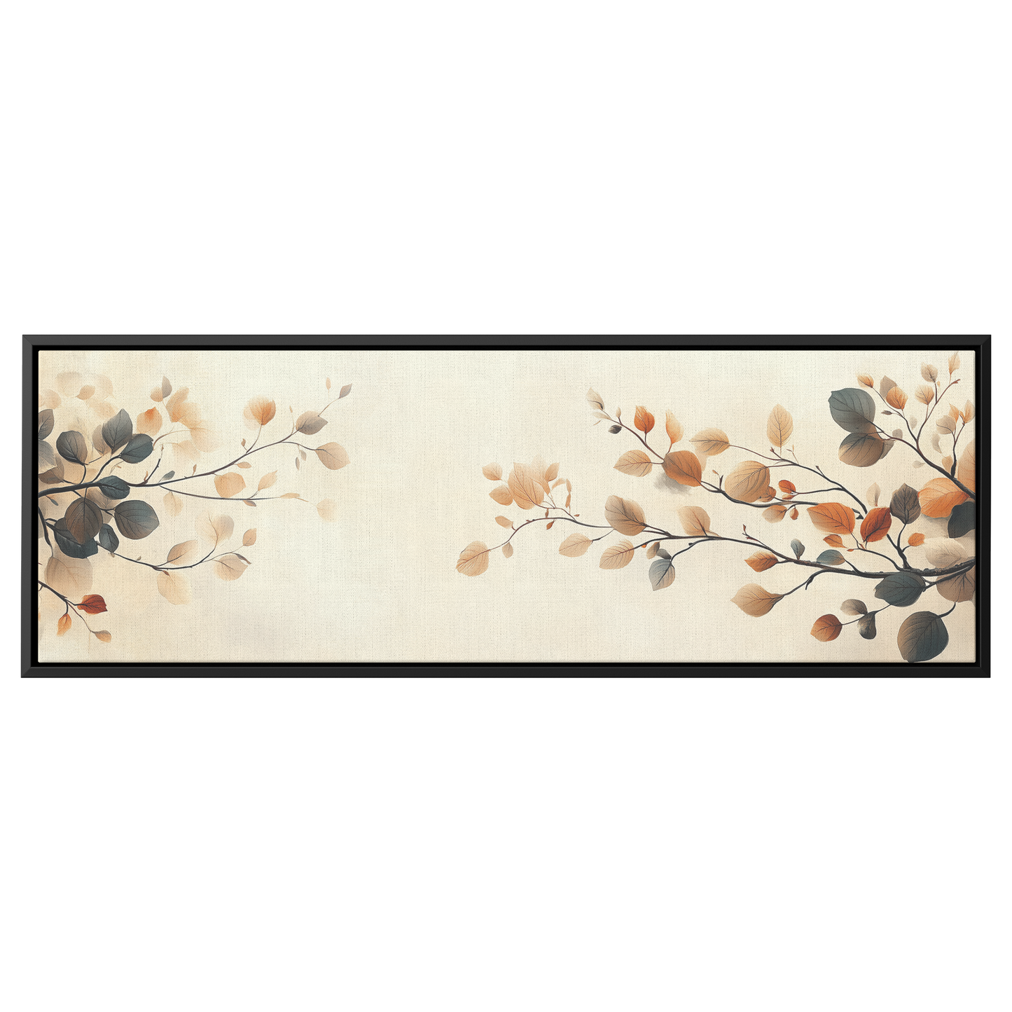 Minimalist Artwork Simple Leaves Vines Neutral Beige Tones White Background Elegant Line Art Ultra High Definition Modern Aesthetic Panoramic Framed Canvas Wall Art - Awakening Righteousness