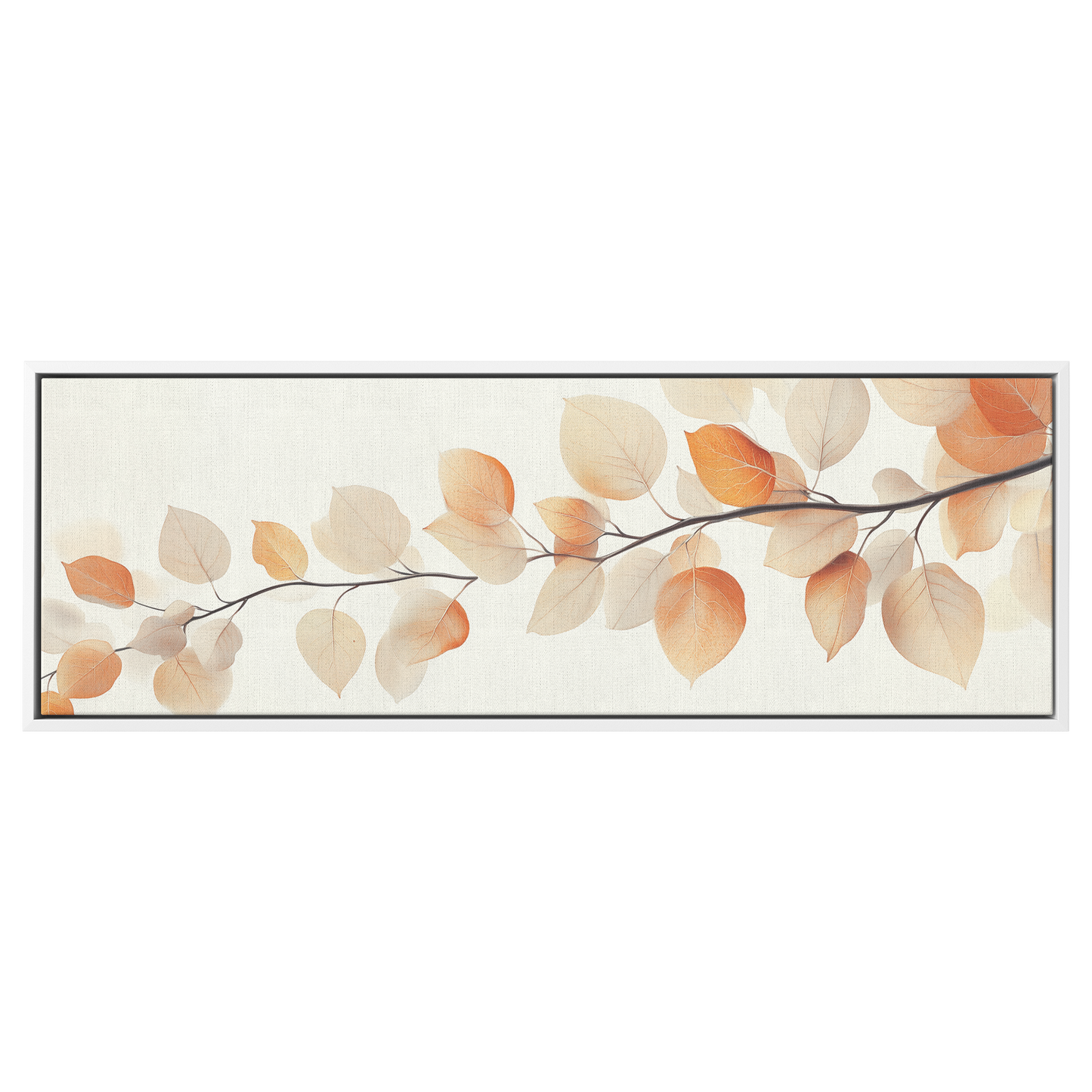 Minimalist Artwork Simple Leaves Vines Neutral Beige Tones White Background Elegant Line Art Ultra High Definition Modern Aesthetic Panoramic Framed Canvas Wall Art - Awakening Righteousness