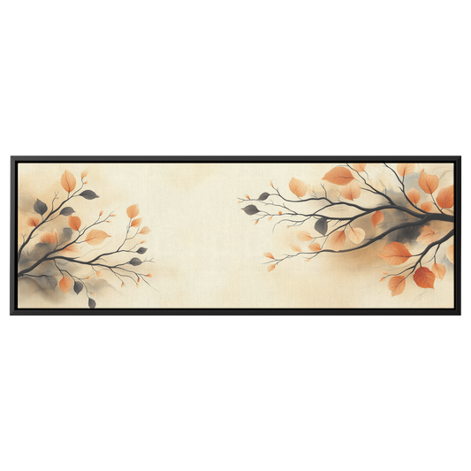 Minimalist Artwork Simple Vine Patterns Neutral Tones Soft Shading Cream Background Ultra High Definition Panoramic Framed Canvas Wall Art - Awakening Righteousness