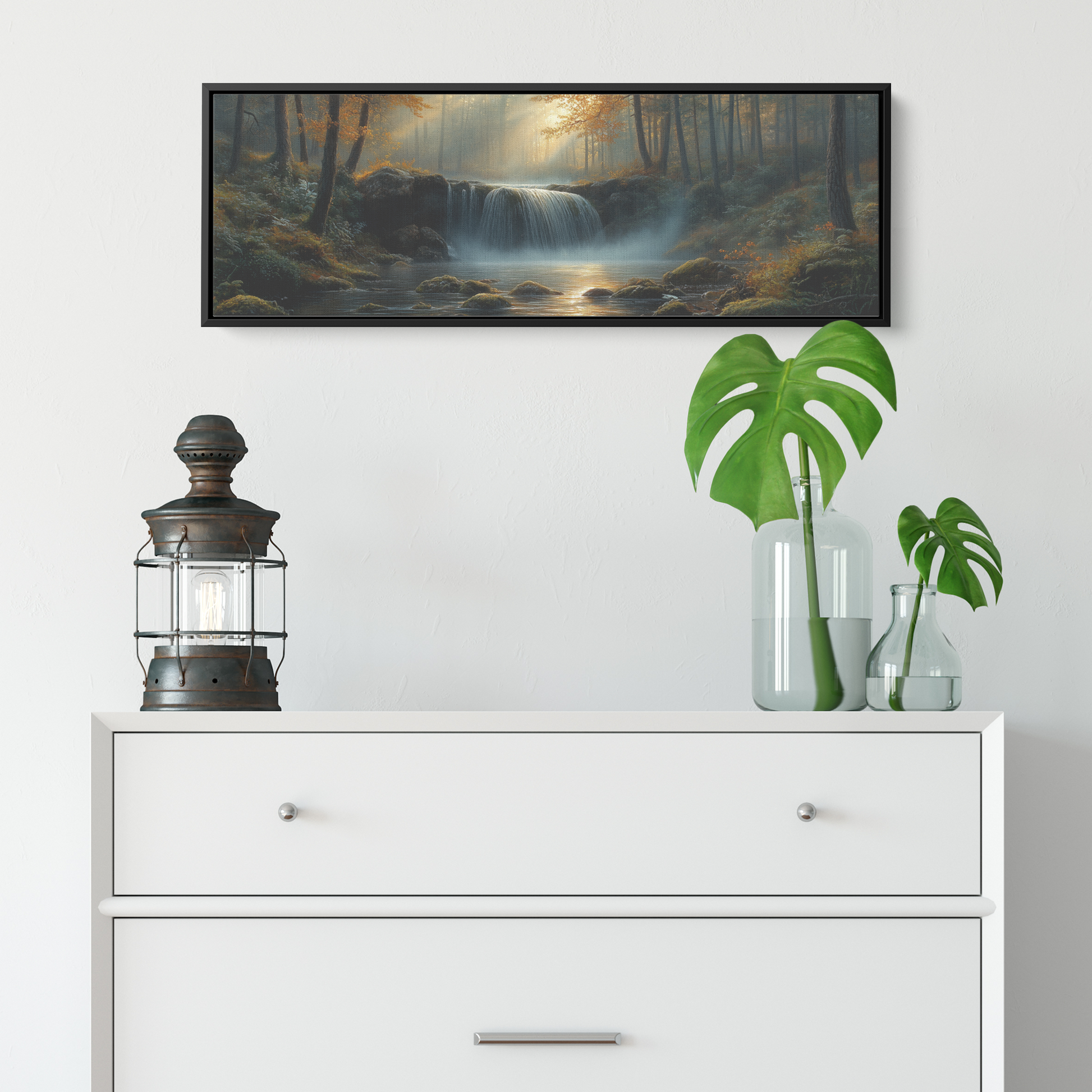 Misty_Forest_Scene_Hidden_Waterfall_Moss_Framed_Canvas_H_Panoramic_Small_Lifesty_Mockup.png