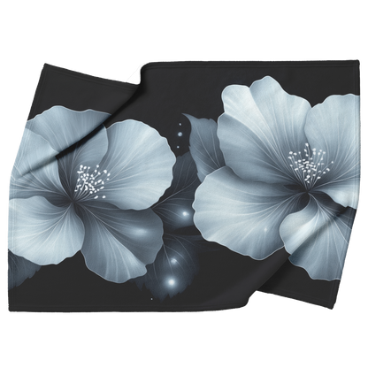 Monochrome_Floral_Line_Art_on_Solid_Blac_H_Blanket_Top_Bottom_Folds_Mockup.png