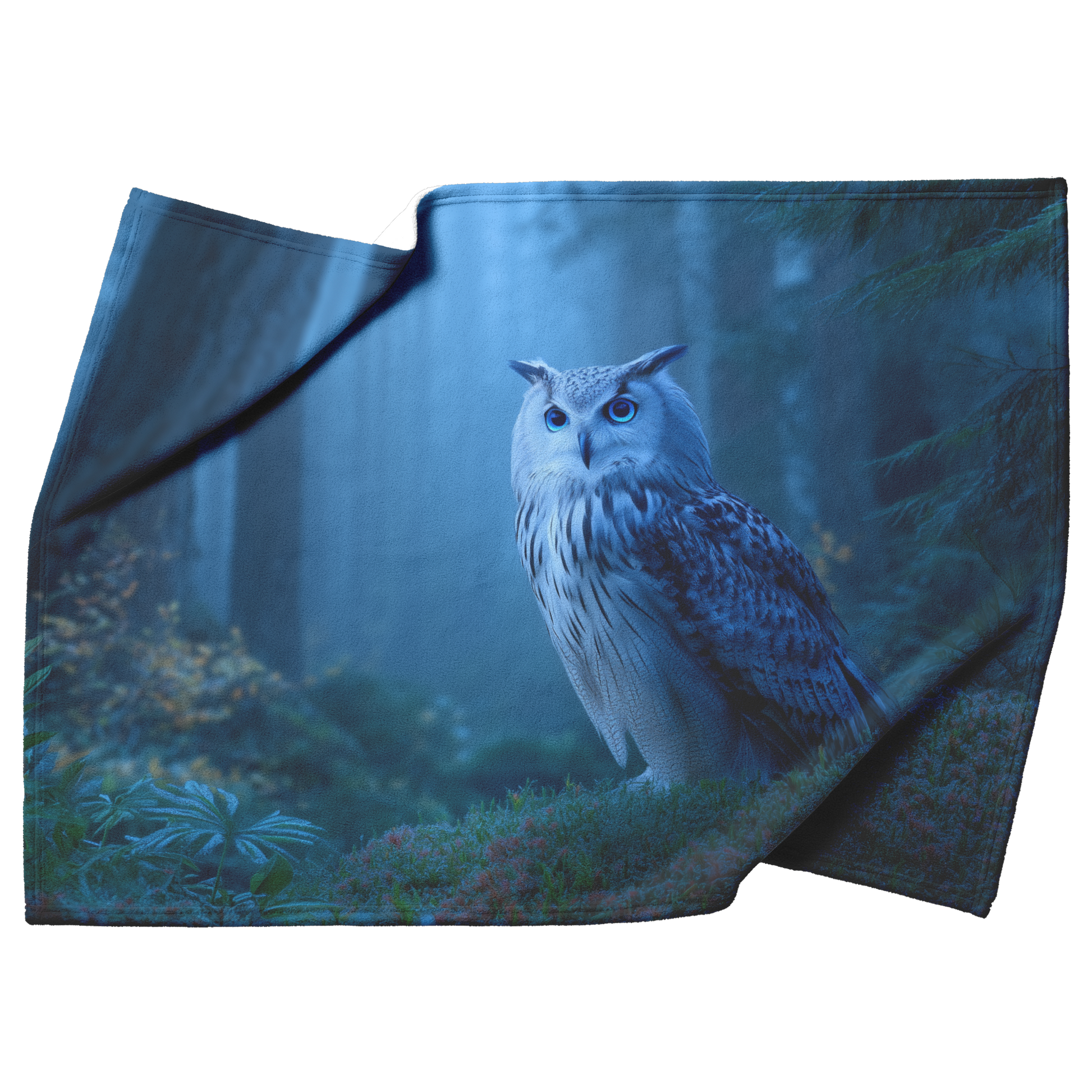 Moonlight_Owl_With_Blue_Eyes_And_Mystica_H_Blanket_Top_Bottom_Folds_Mockup.png