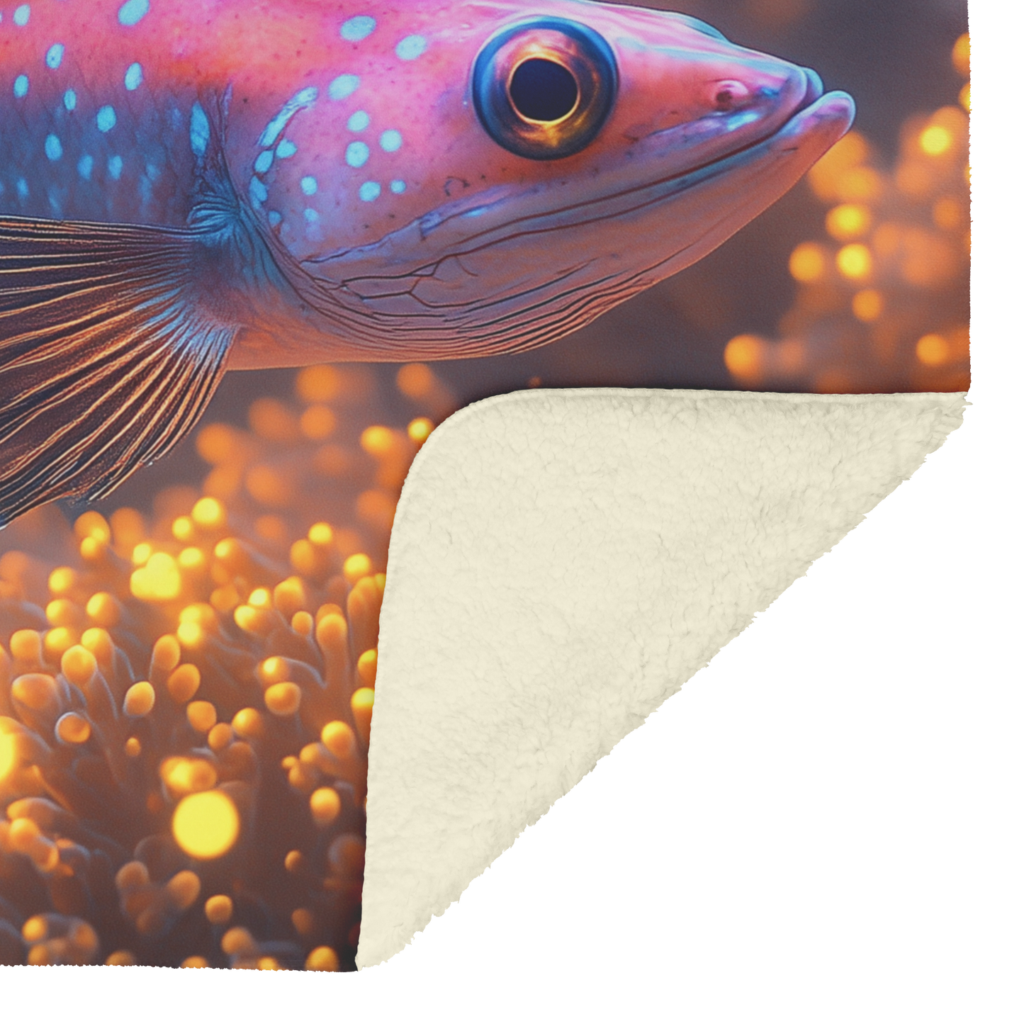 Moray_Eel_Swimming_Through_Glowing_Coral_H_Blanket_Sherpa_Mockup.png