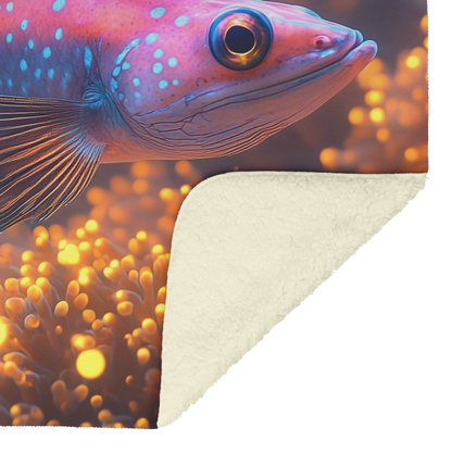 Moray_Eel_Swimming_Through_Glowing_Coral_H_Blanket_Sherpa_Mockup.png
