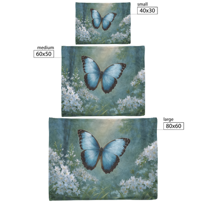 Morpho_Butterfly_Perched_On_Dew_Covered__H_Blanket_Size_Options_Mockup.png