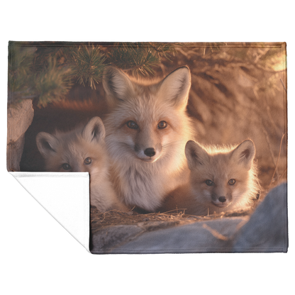 Mother_Fox_And_Cubs_Snuggled_In_Glowing__H_Blanket_Flat_Fold_Mockup.png