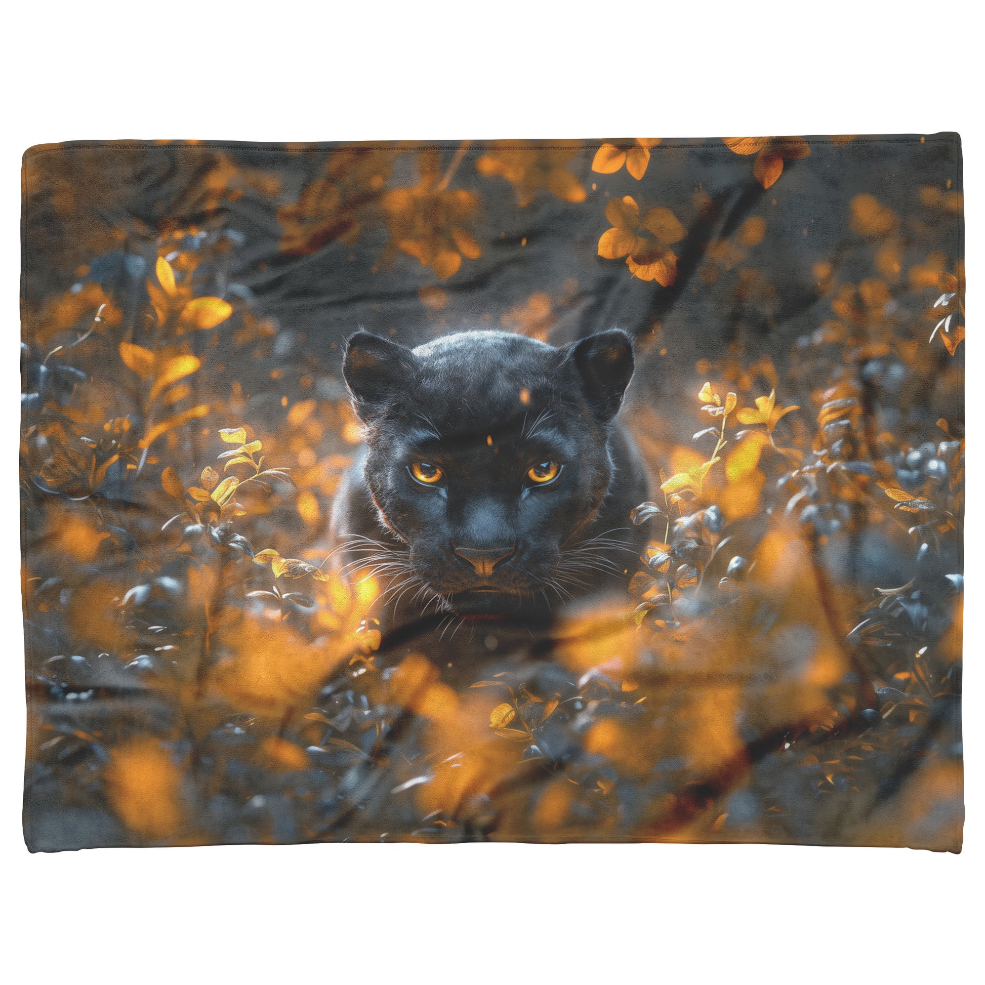 Mystical Black Panther Cozy Fleece and Sherpa Blanket Embrace the Wild Elegance and Mystery - Awakening Righteousness