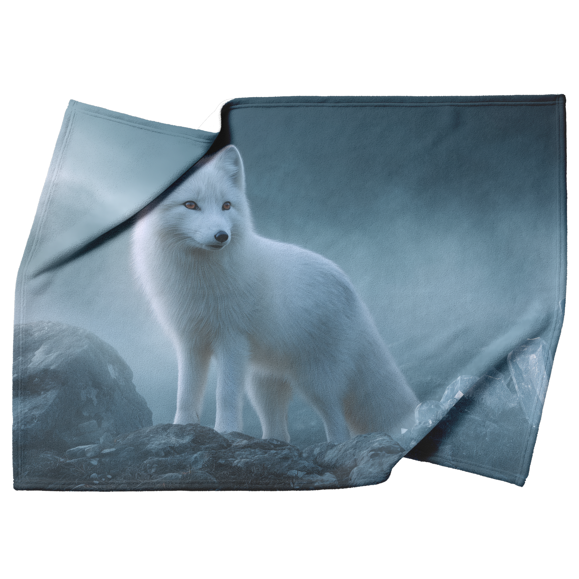 Mystical_White_Fox_Standing_In_Moonlit_F_H_Blanket_Top_Bottom_Folds_Mockup.png