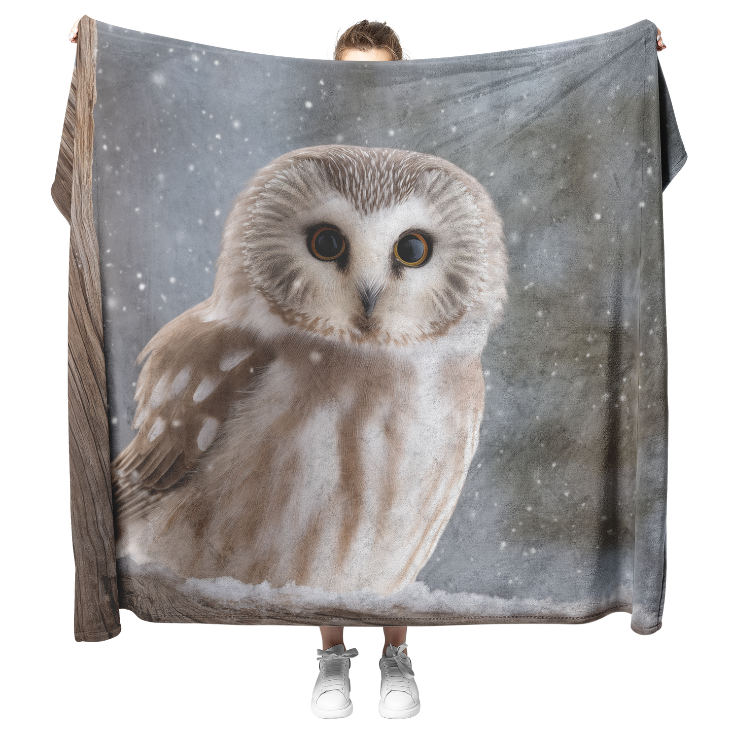 Owl_Perched_Inside_Wooden_Window_Frame_W_H_Blanket_Model_Mockup.png