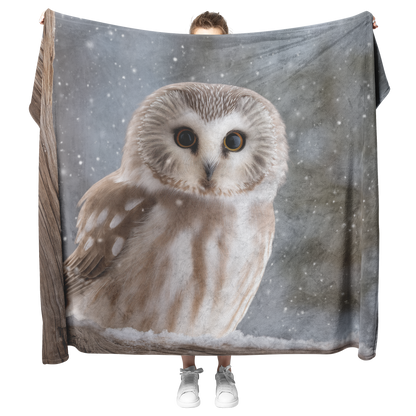 Owl_Perched_Inside_Wooden_Window_Frame_W_H_Blanket_Model_Mockup.png