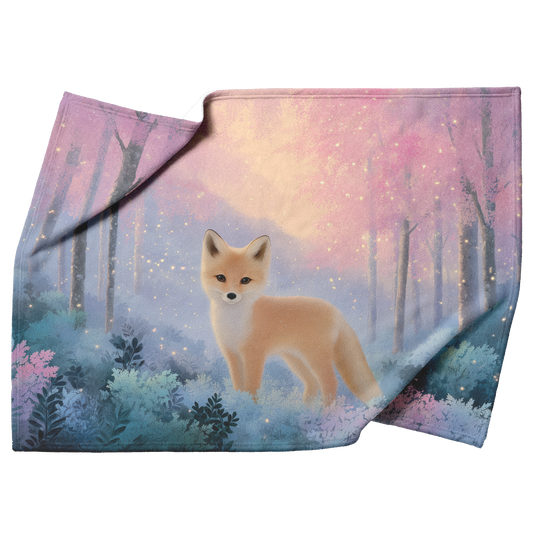 Pastel_Orange_Fox_In_Candy_Colored_Fores_H_Blanket_Top_Bottom_Folds_Mockup.png