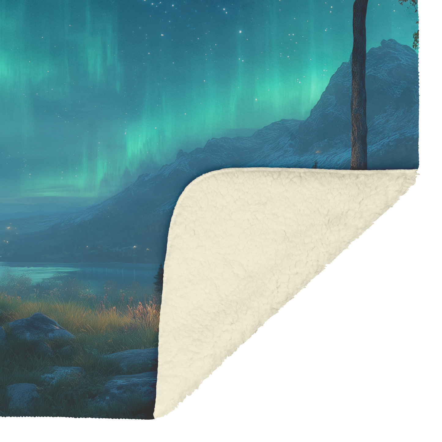 Peaceful_Reindeer_Resting_Under_Northern_H_Blanket_Sherpa_Mockup.png