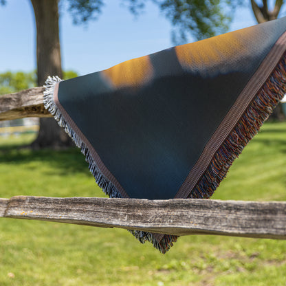 Playful Clownfish Woven Throw Blanket with Sparkling Blue Eyes and Underwater Colors - Awakening Righteousness