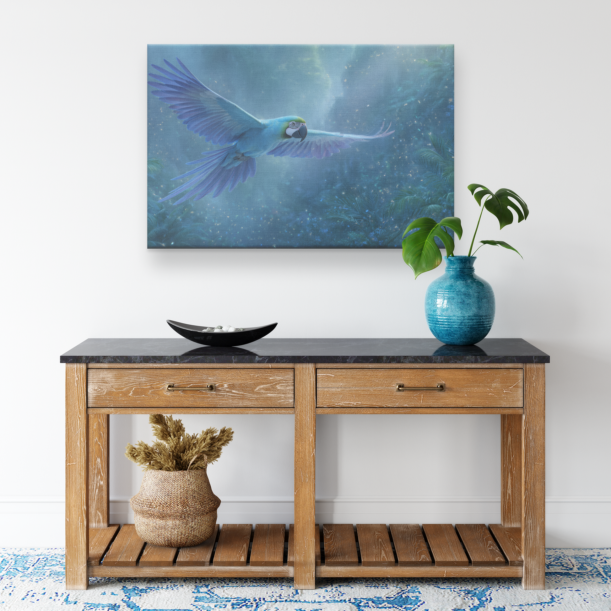 Rainbow_Parrot_with_Blue_Eyes_Flying_Thr_H_Rectangle_Smaller_Lifestyle_Mockup.png_15406062