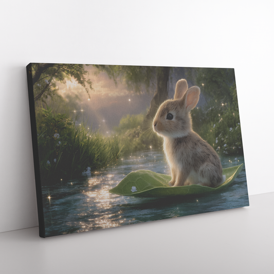 Realistic_Bunny_Riding_Leaf_Boat_on_Spar_H_Rectangle_Angle_Floor_Mockup.png_15347012