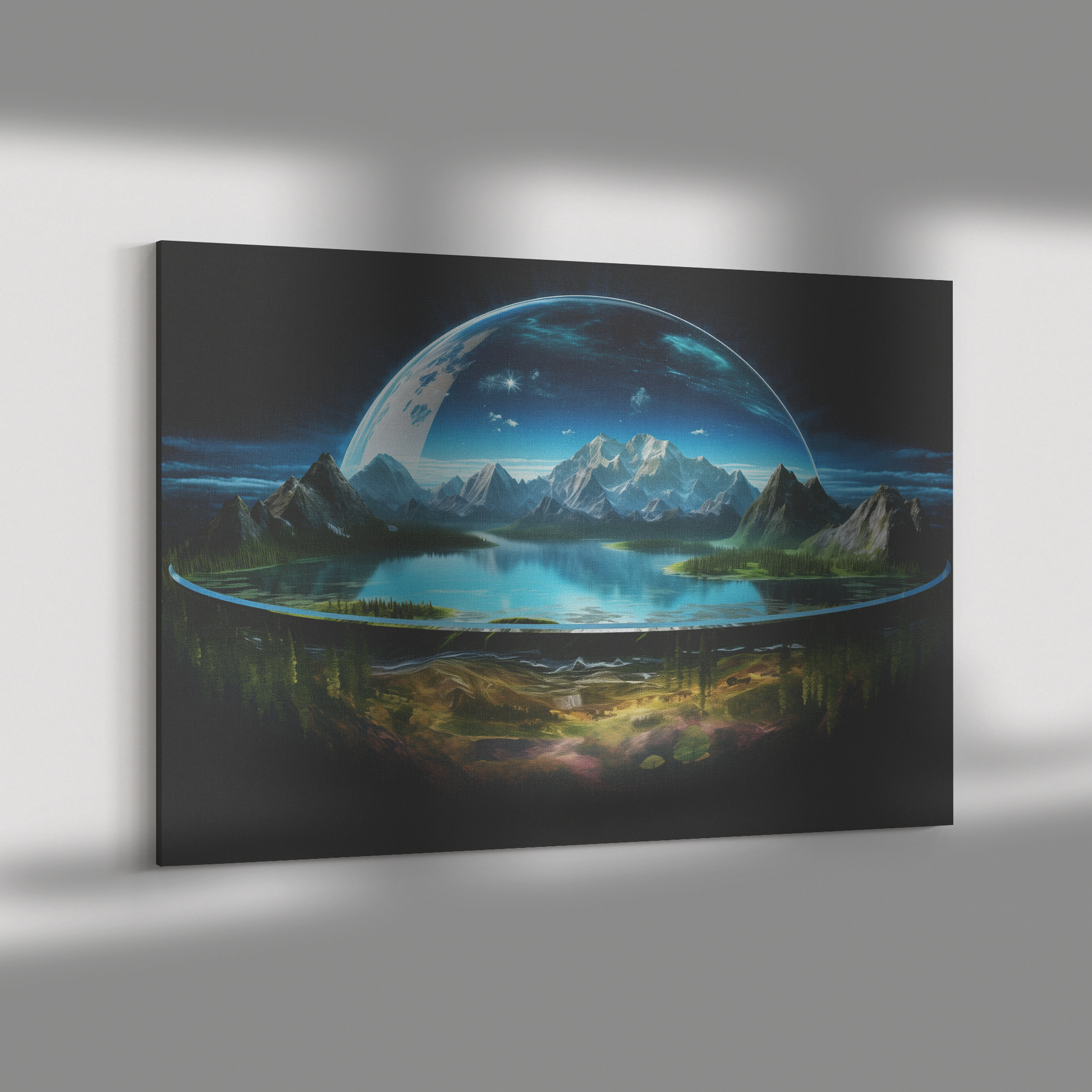 Realistic_Flat_Earth_On_Stone_Foundation_H_Rectangle_Dramatic_Shadow_Mockup.png