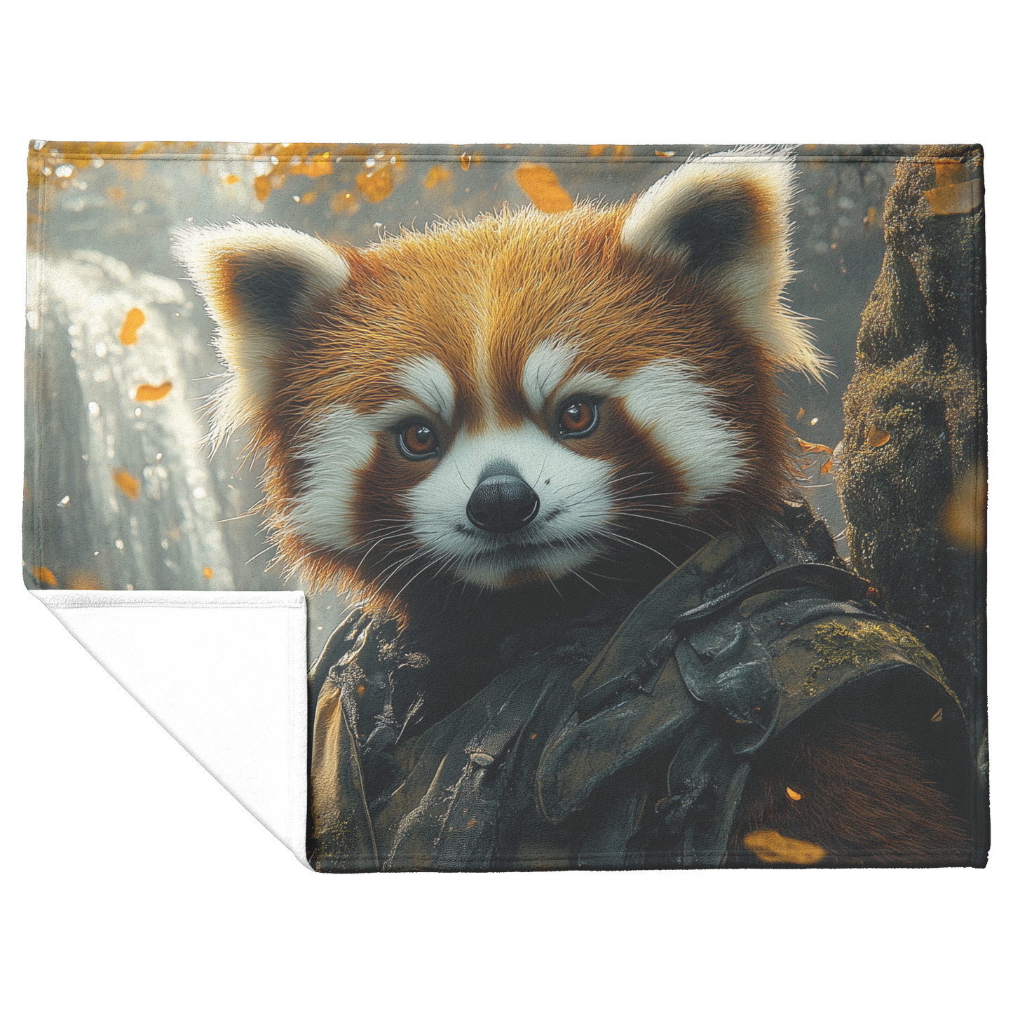 Red_Panda_Standing_Near_a_Glowing_Waterf_H_Blanket_Flat_Fold_Mockup.png