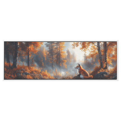 Rustic_Woodland_Landscape_Fox_Resting_Un_White_Framed_Canvas_H_Panoramic_Main_Mockup.png