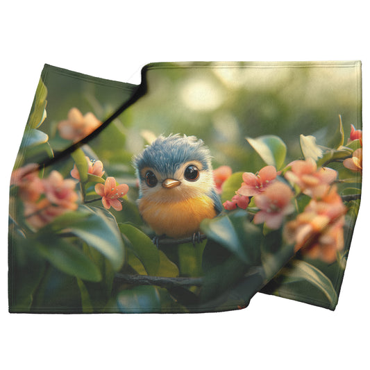 Serene Bird Cozy Fleece and Sherpa Blanket Bringing the Tranquil Beauty of Nature into Your Home - Awakening Righteousness
