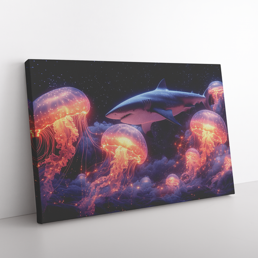 Shark_Swimming_Alongside_Glowing_Jellyfi_H_Rectangle_Angle_Floor_Mockup.png