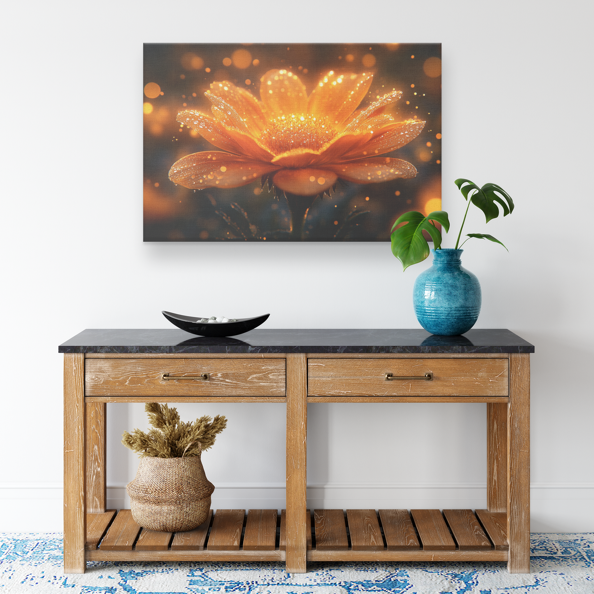 Single_Glowing_Marigold_with_Dewdrops_Su_H_Rectangle_Smaller_Lifestyle_Mockup.png