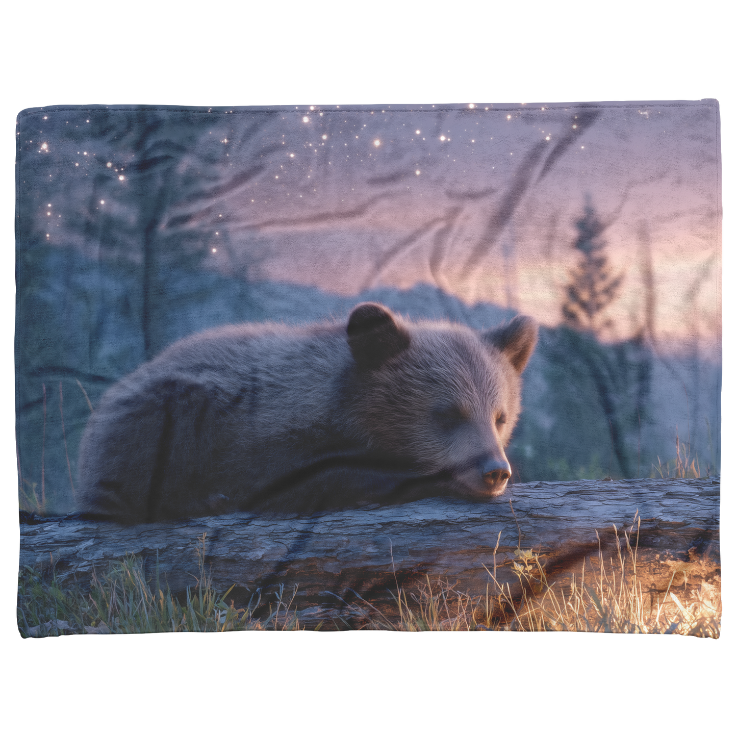 Sleepy_Bear_Cub_Napping_On_Glowing_Log_U_H_Blanket_AS_Flat_Mockup.png