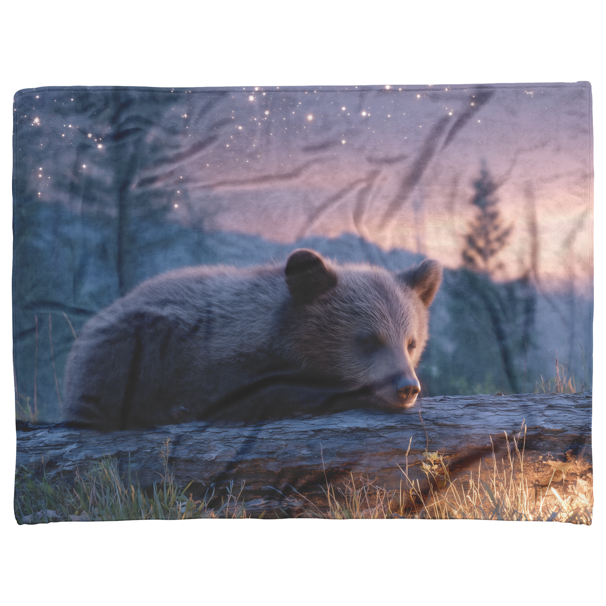 Sleepy_Bear_Cub_Napping_On_Glowing_Log_U_H_Blanket_AS_Flat_Mockup.png