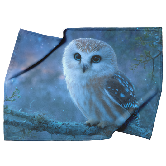 Sleepy_Owl_With_Blue_Eyes_Perched_On_Sta_H_Blanket_Top_Bottom_Folds_Mockup.png