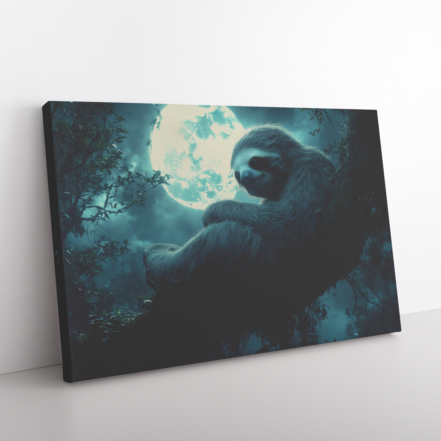 Sloth_Silhouetted_Against_a_Glowing_Full_H_Rectangle_Angle_Floor_Mockup.png