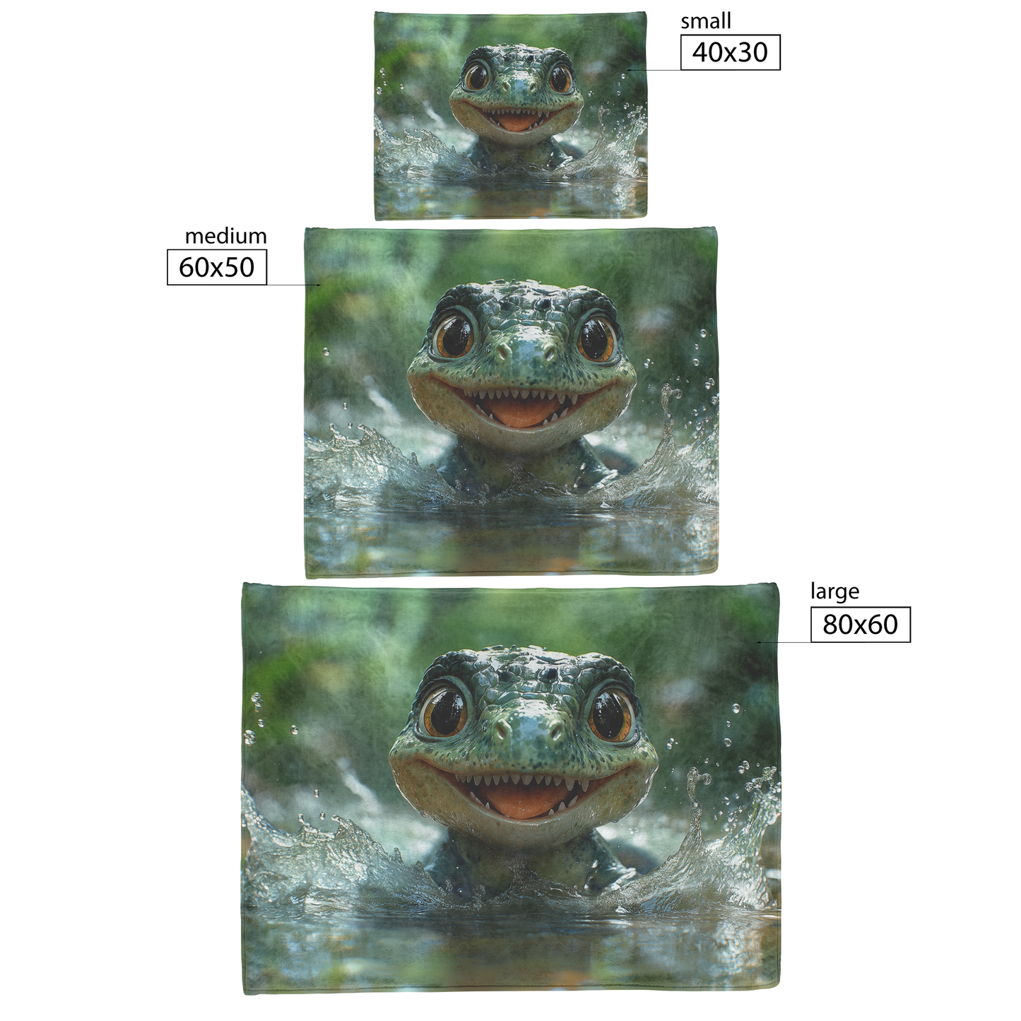 Small_T-Rex_Splashing_in_Puddle_With_Hap_H_Blanket_Size_Options_Mockup.png