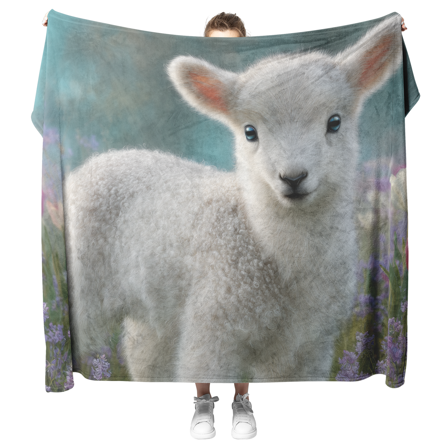 Smiling_Baby_Lamb_With_Fluffy_White_Wool_H_Blanket_Model_Mockup.png