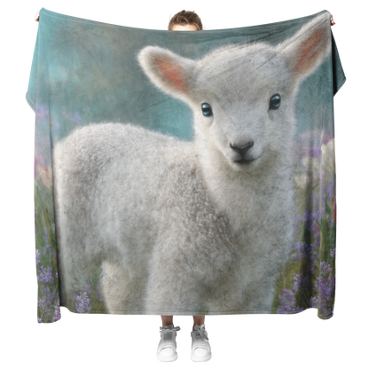 Smiling_Baby_Lamb_With_Fluffy_White_Wool_H_Blanket_Model_Mockup.png