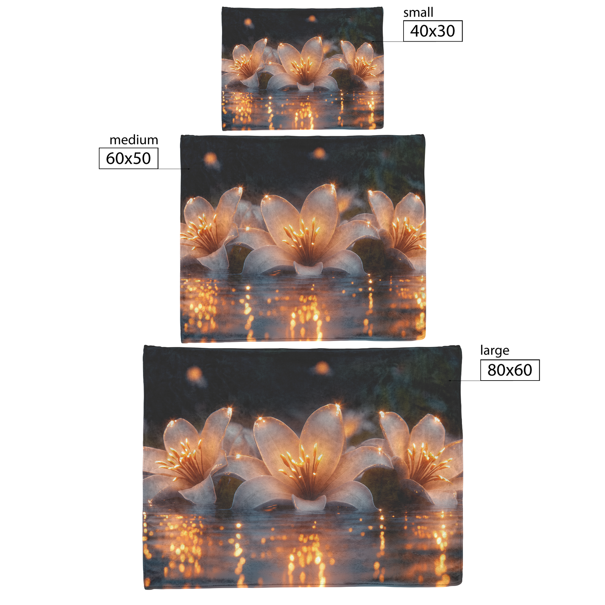 Softly_Glowing_Lilies_Under_Twilight_Sky_H_Blanket_Size_Options_Mockup.png