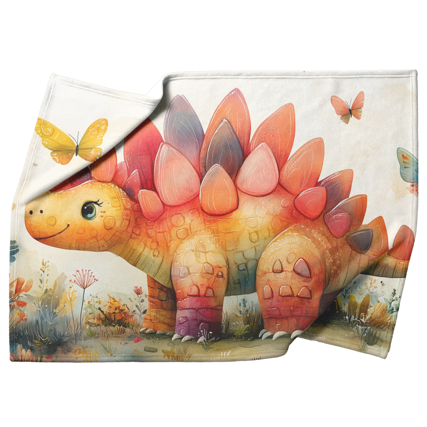 Stegosaurus_With_Colorful_Plates_Playing_H_Blanket_Top_Bottom_Folds_Mockup.png