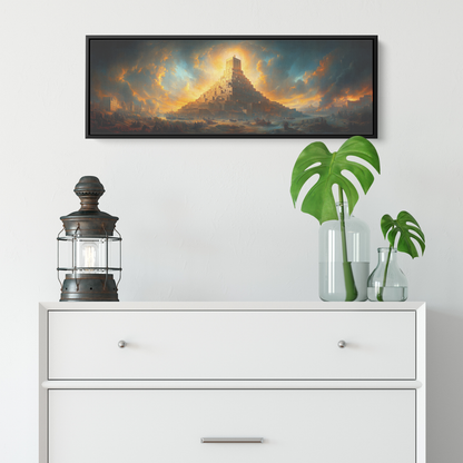 Symbolic_Tower_of_Babel_Infinite_Ascent__Framed_Canvas_H_Panoramic_Small_Lifesty_Mockup.png