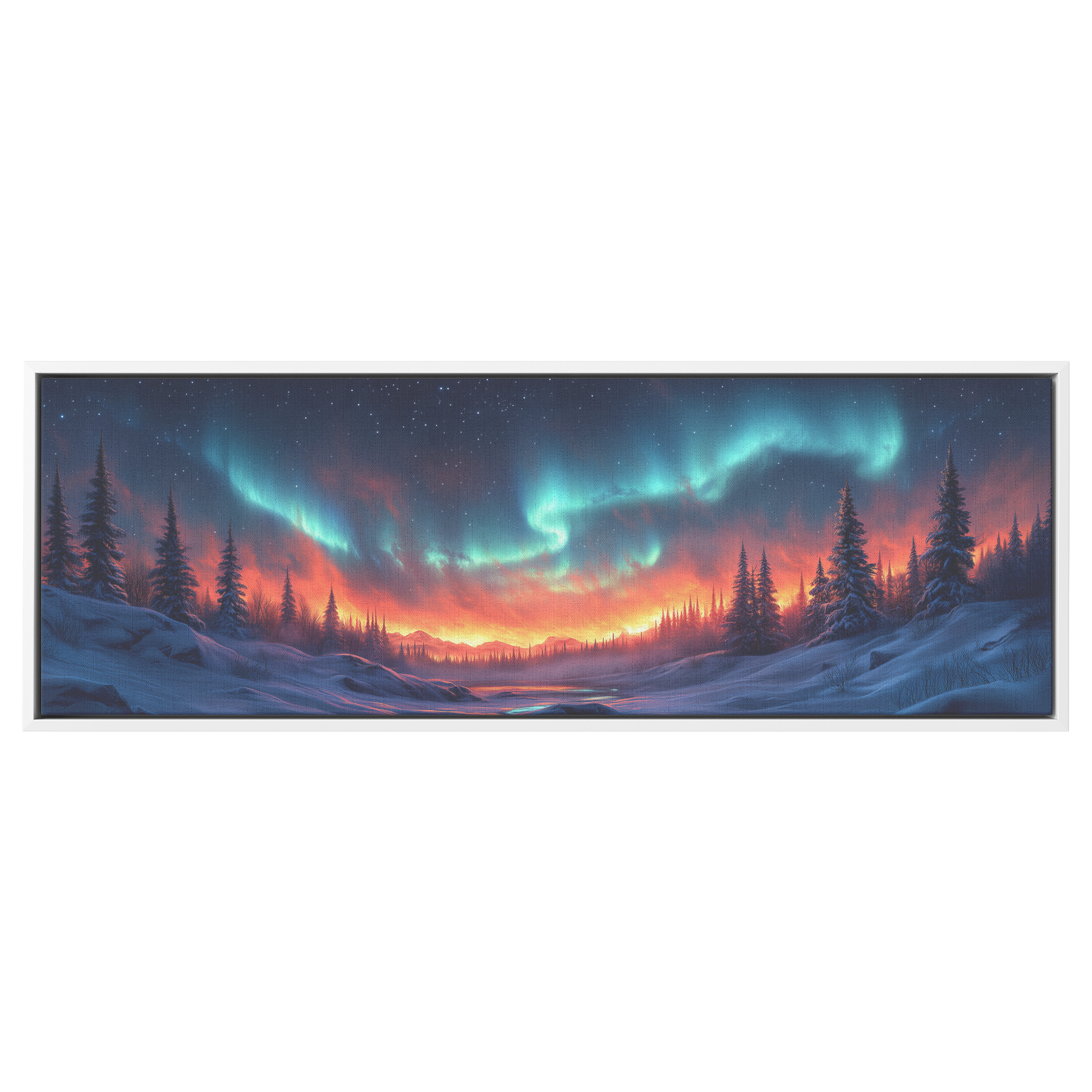 Tranquil_Snowy_Pine_Trees_Under_Northern_White_Framed_Canvas_H_Panoramic_Main_Mockup.png