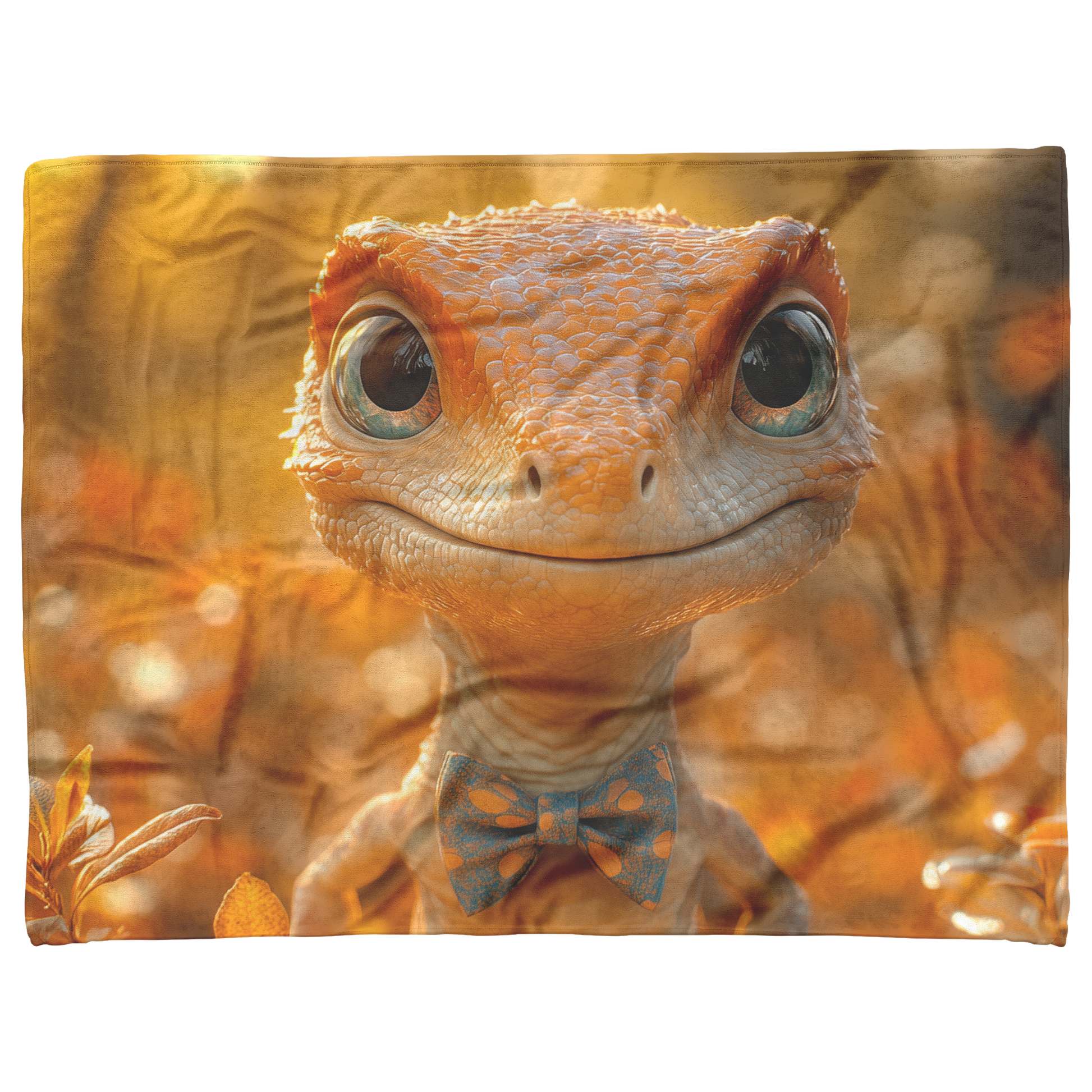 Velociraptor_Wearing_Tiny_Bow_Tie_Surrou_H_Blanket_AS_Flat_Mockup.png