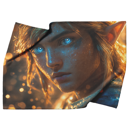 Vibrant_Design_of_Link_With_Master_Sword_H_Blanket_Top_Bottom_Folds_Mockup.png