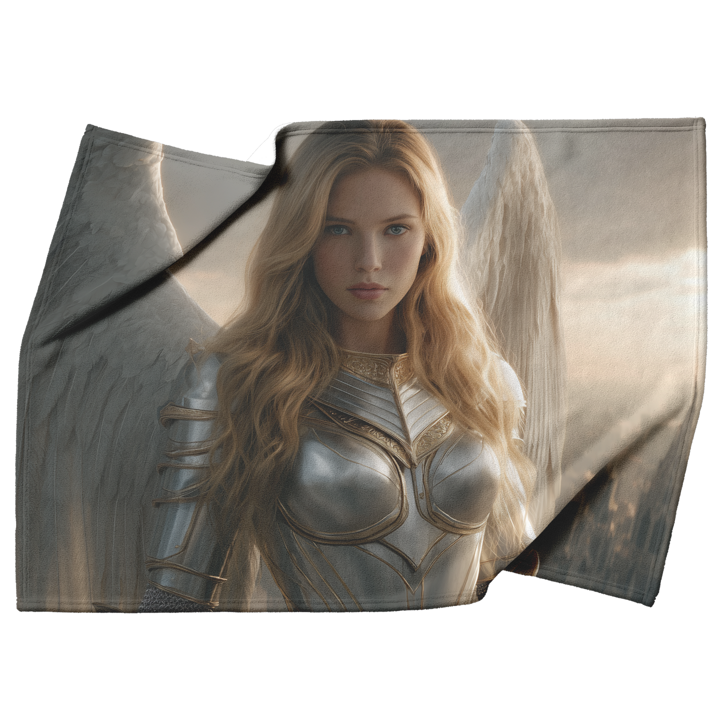 Warrior_Guardian_Angel_In_Silver_Armor_W_H_Blanket_Top_Bottom_Folds_Mockup.png