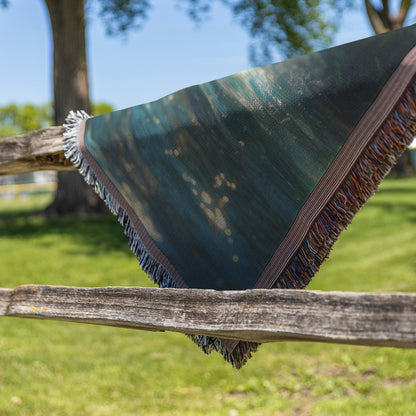 Joyful Dolphins in Tropical Paradise Throw Blanket  Cozy Woven Comfort Blanket with Oceanic Adventure  Freedom-Inspired Prayer Healing Blanket for Children - Awakening Righteousness